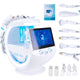 Skin Care 7 in 1 Intelligent Ice Blue RF Oxygen Jet Water Peeling Skin Analyzer Machine