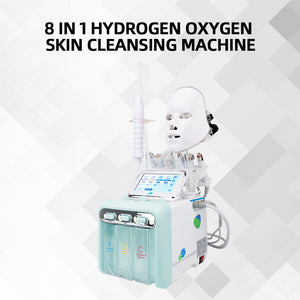 8 in 1 H2 02 Water Dermabrasion Facial Care Small Bubble Hydra Beauty Facial Machine with Led Mask