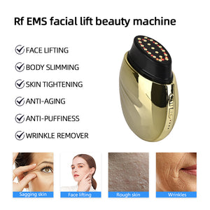 Home Use Beauty Instrument Red Light Photon Therapy Anti Aging Face Massage Device