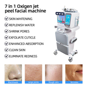 6 in 1 Beauty Equipment Hydra Dermabrasion Oxygen Jet Peel Machine H2O2 Oxygen Facial Machine