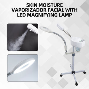 Beauty Salon Floor Stand Facial Steamer 2 in 1 Multi-function Skin Care Face Steamer with Magnifying Lamp