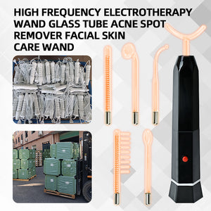 Portable Handheld 6 in 1 Skin Tightening Wrinkles Remover Therapy Puffy Eyes Care High Frequency Facial wand