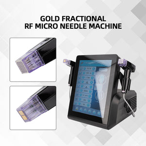 Black RF Microneedle Equipment Gold Radio Fractional Facial Microneedling RF Lifting Machine