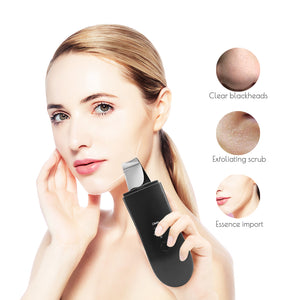 Lesen Skin Scrubber Face Skin Blackhead Remover Pore Cleaner Face Beauty（black body with silver scrubber）